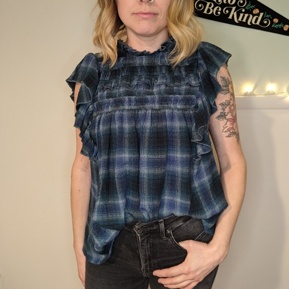 NWT Free People Not Your Average Girl Top / Navy - Picture 2 of 7